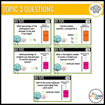 Statistical Displays Google Slides | 6th Grade Math Digital Task Cards Activity