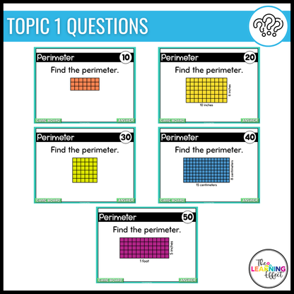 Area and Perimeter Game Show | 4th Grade Math Review Test Prep Activity