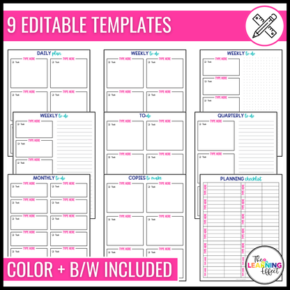 Teacher To-Do Lists, Notes, and Checklists | Editable Templates for Organization