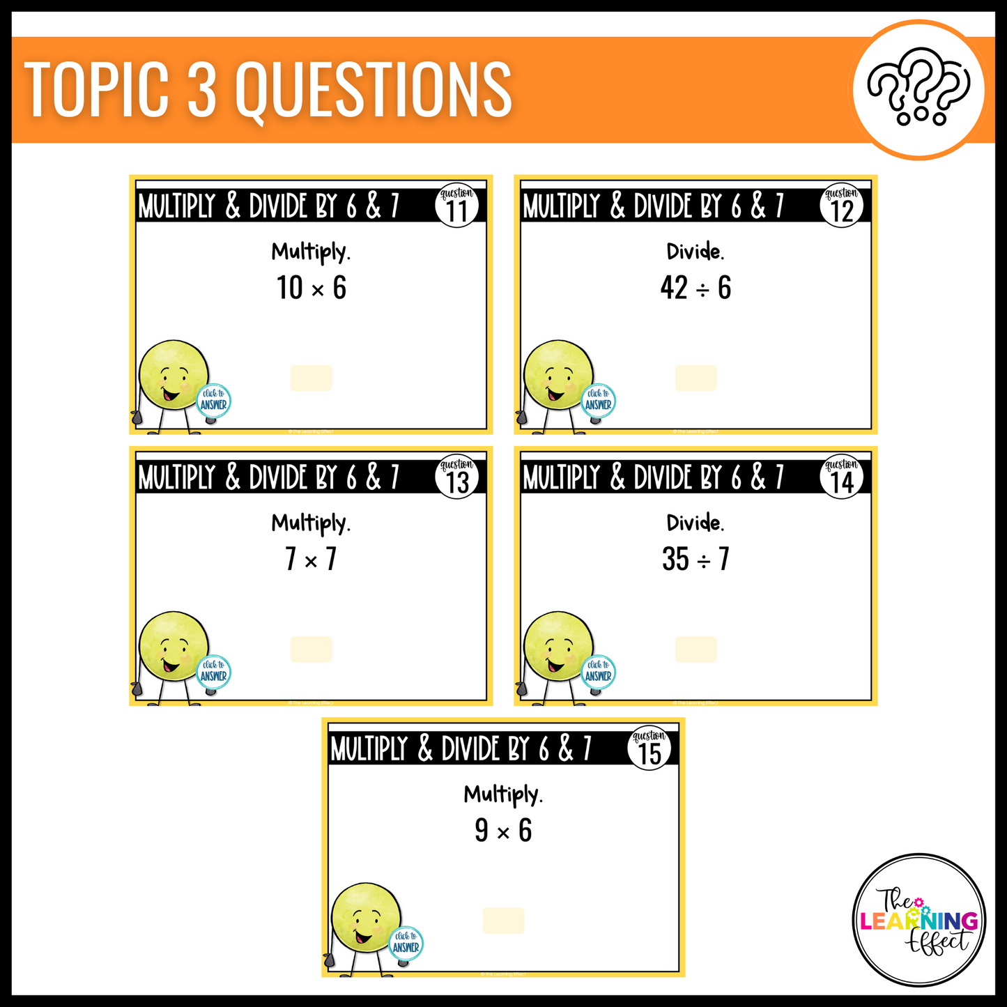 3rd Grade Math Spiral Review #2 Google Slides | Digital Task Cards Test Prep Activity