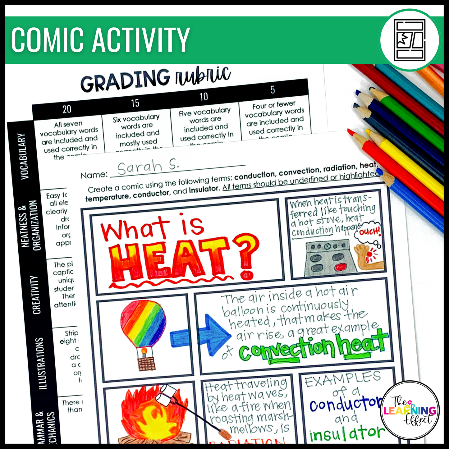 Heat Transfer Science BUNDLE | Lesson, Vocabulary, Activities, Worksheets