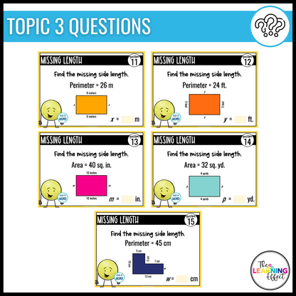 Area and Perimeter Google Slides | 4th Grade Math Digital Task Cards Activity