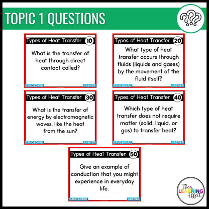 Heat Transfer Game Show | Science Review Test Prep Activity