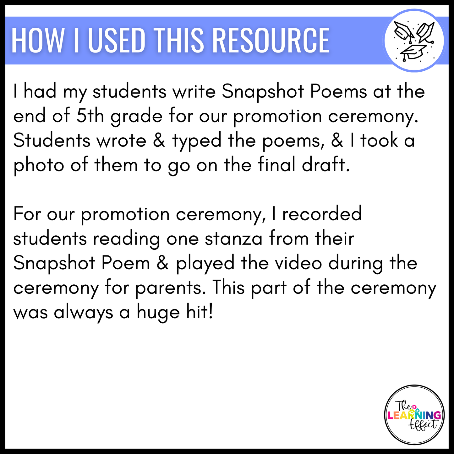 Student Snapshot Poem | All About Me Activity | End of the Year or Back to School
