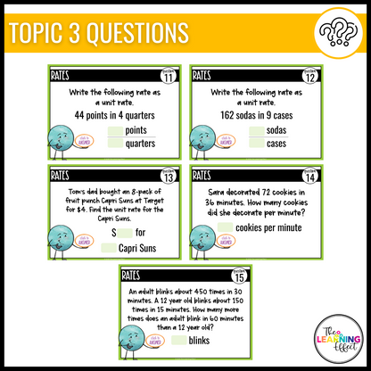 Ratios and Rates Google Slides | 6th Grade Math Digital Task Cards Activity