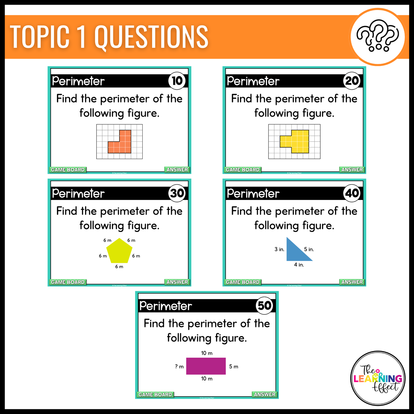 3rd Grade Math Spiral Review #3 Game Show | End of Year Test Prep Activity