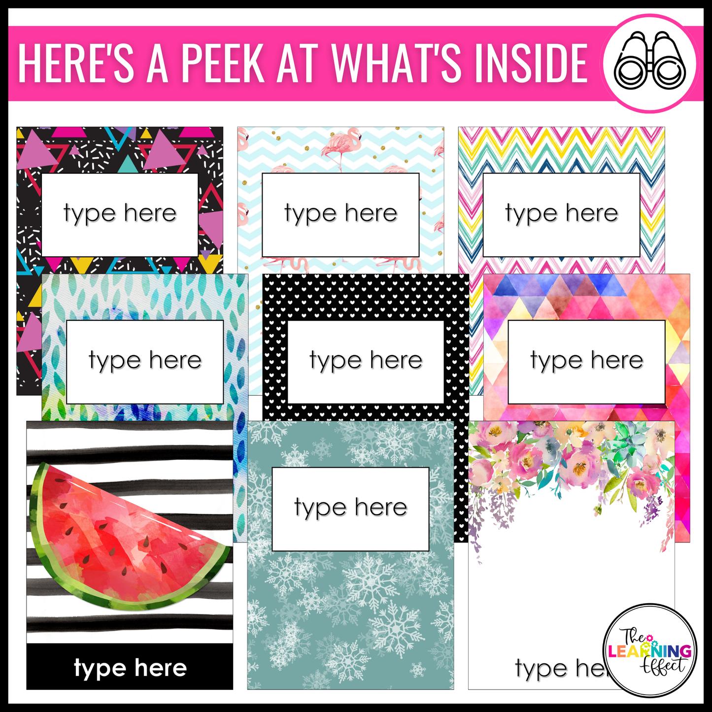 Editable Teacher Binder Covers and Spines for Planners and Classroom Organization