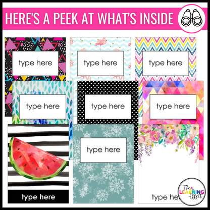 Editable Teacher Binder Covers and Spines for Planners and Classroom Organization