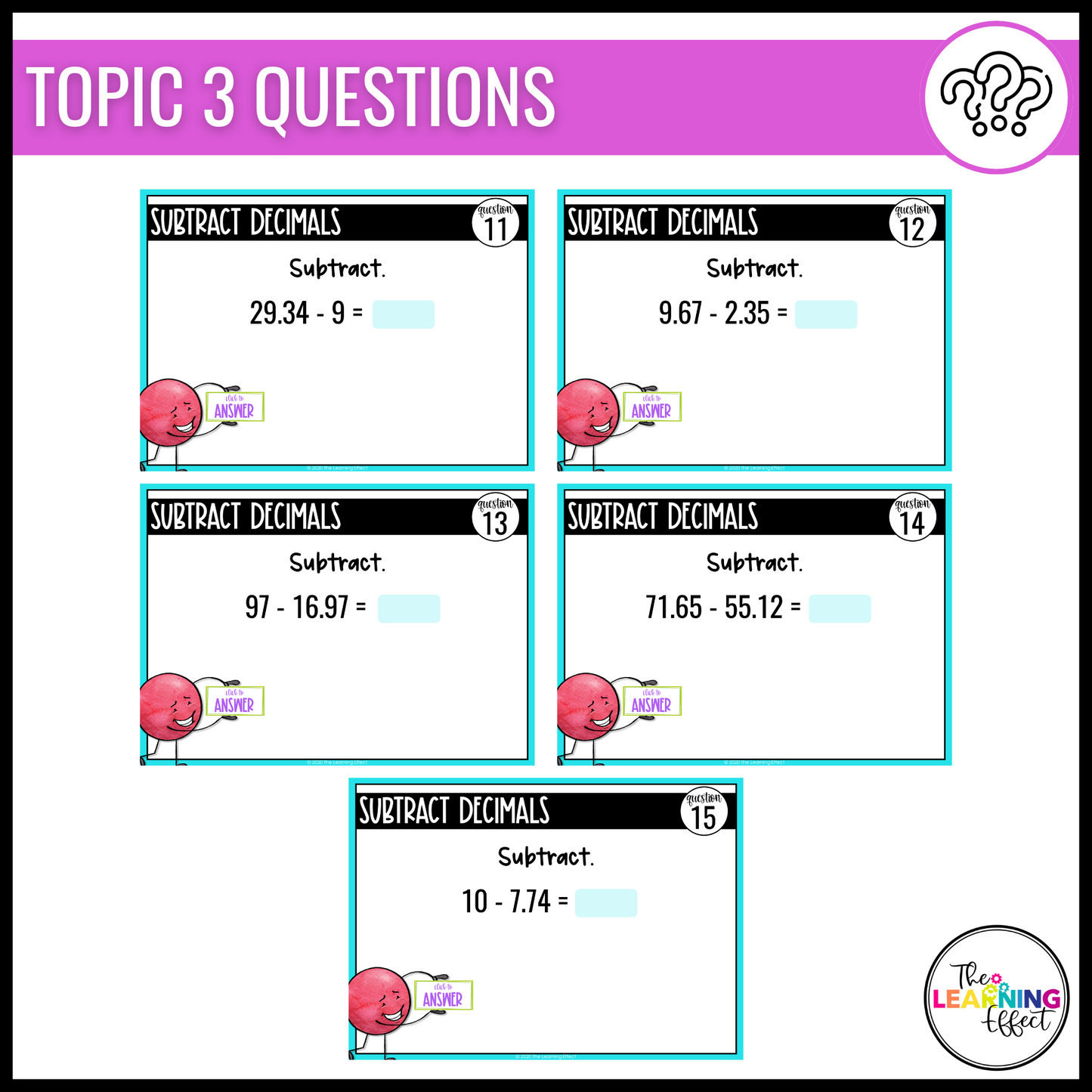Adding and Subtracting Decimals Google Slides | 5th Grade Math Digital Task Cards