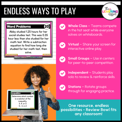 Math Game Show Test Prep BUNDLE | Upper Elementary All Standards Review Activities