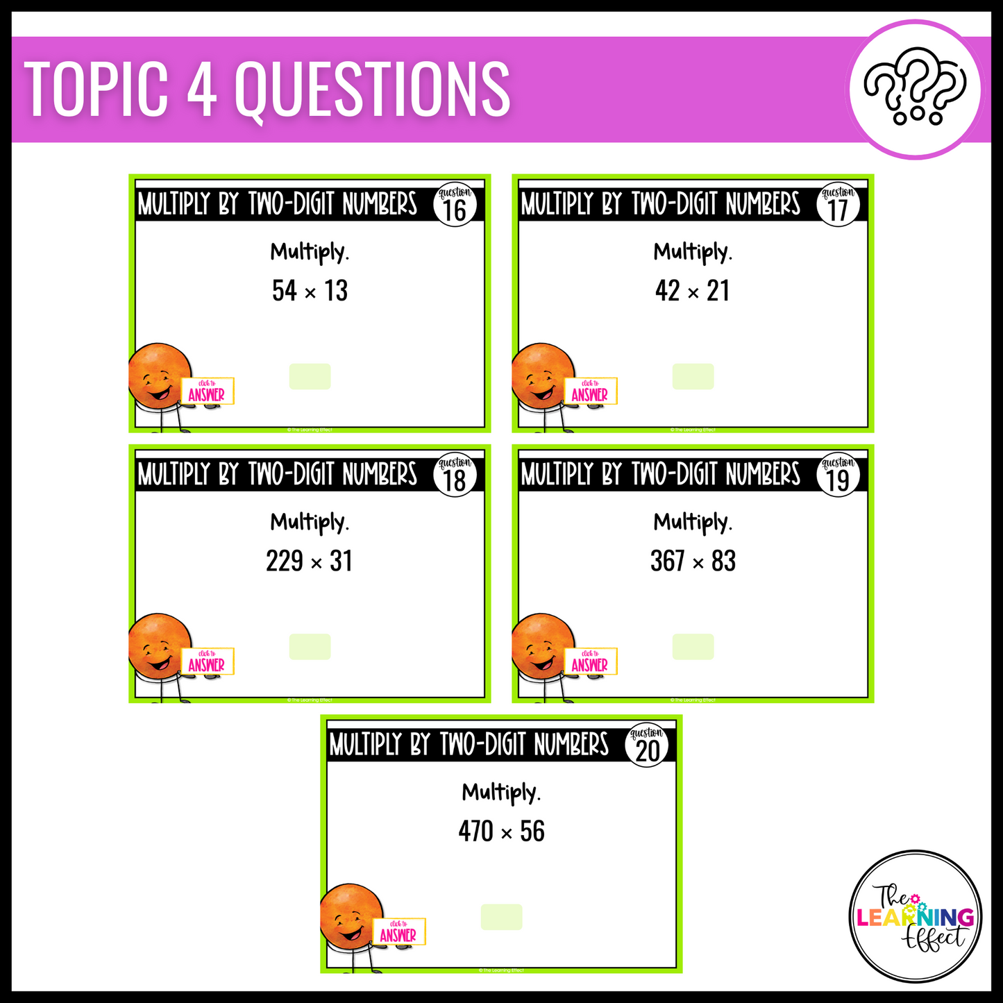 Multiply by Whole Numbers Google Slides | 5th Grade Digital Task Cards Activity