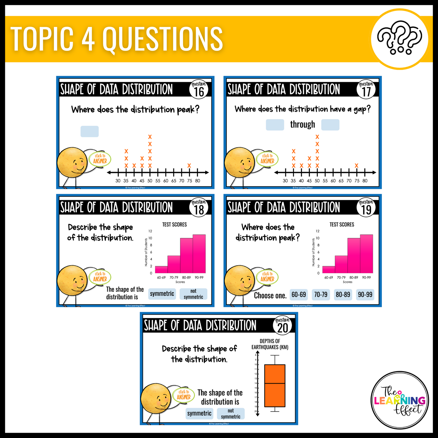 Statistical Displays Google Slides | 6th Grade Math Digital Task Cards Activity