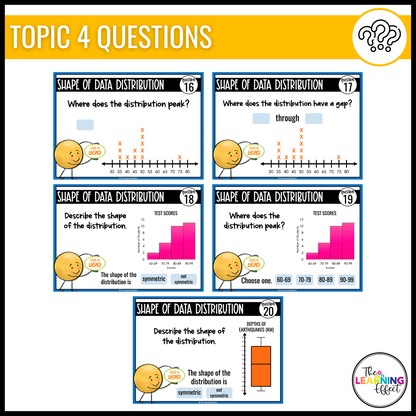 Statistical Displays Google Slides | 6th Grade Math Digital Task Cards Activity