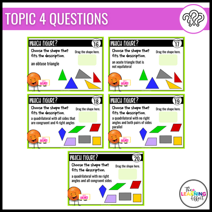 2D Shapes Geometry Google Slides | 5th Grade Digital Task Cards Math Activity