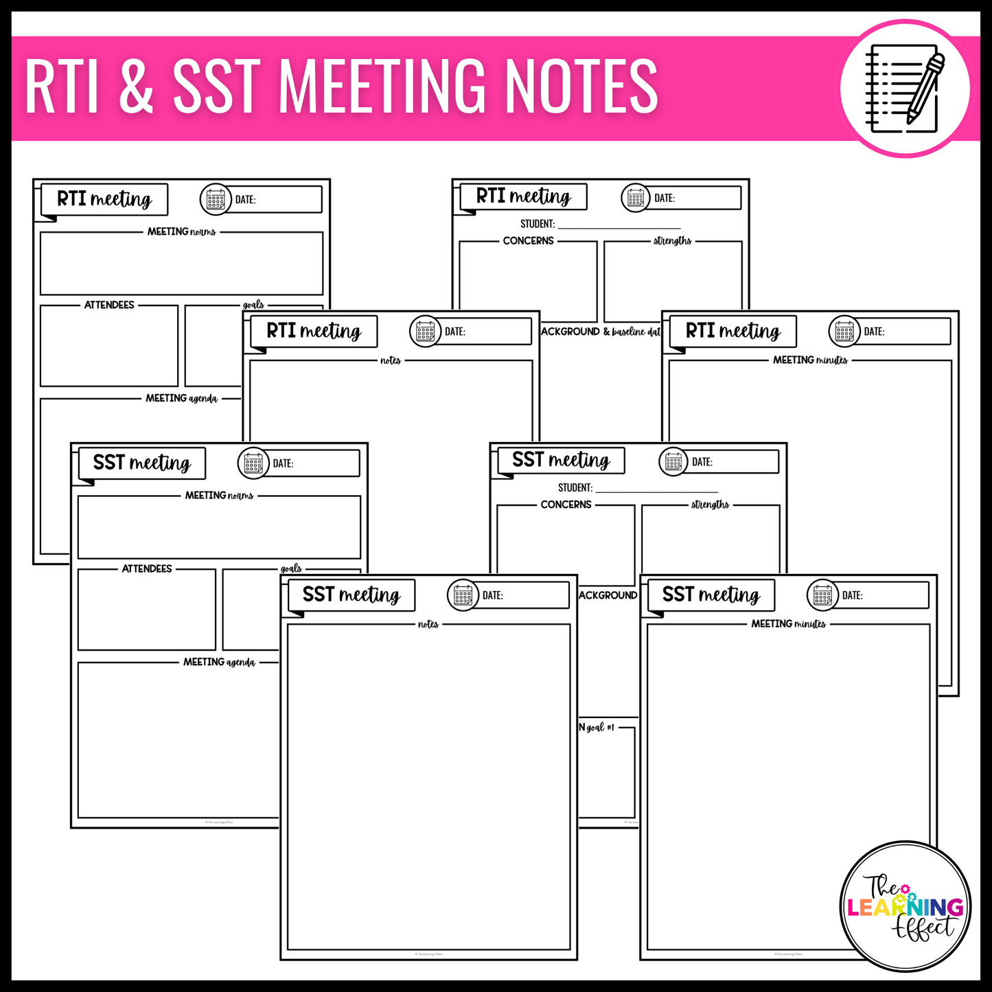 Teacher Meeting Notes | Professional Development Notes | PLC, Staff, Committee, RTI
