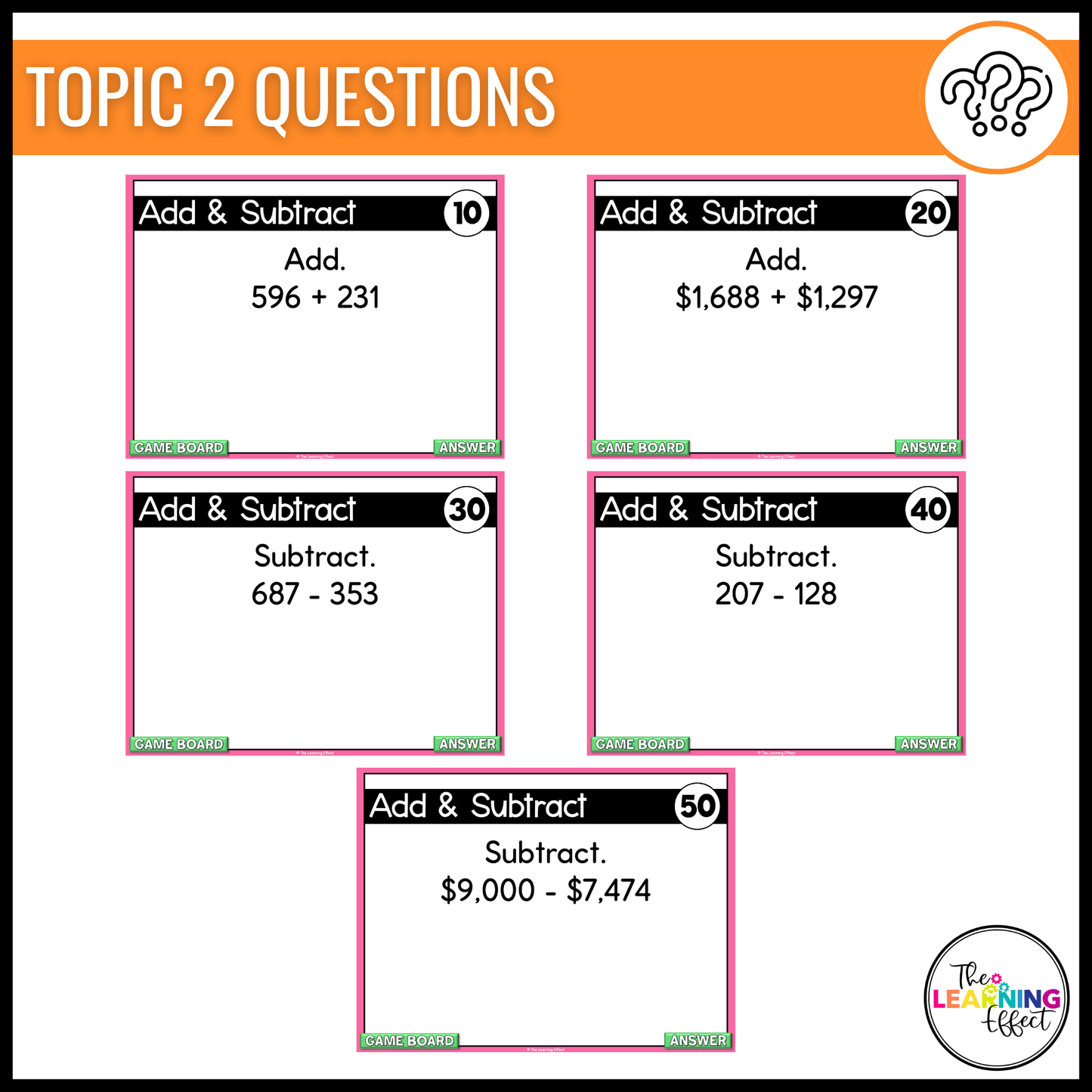 3rd Grade Math Spiral Review #1 Game Show | End of Year Test Prep Activity