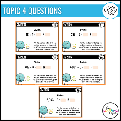 4th Grade Math Spiral Review #1 Google Slides | Digital Task Cards Test Prep Activity