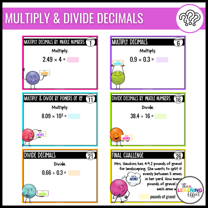 5th Grade Math Decimals Google Slides BUNDLE | Digital Task Card Activities
