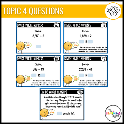 Decimal Operations and Division Google Slides | 6th Grade Digital Task Cards Activity