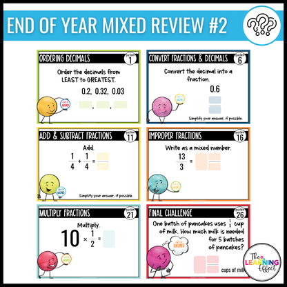 4th Grade Math Spiral Review #1-3 Google Slides BUNDLE | Digital Task Cards Activities