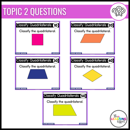 2D Shapes Geometry Game Show | 5th Grade Math Test Prep Activity