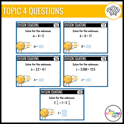 One Step Equations Google Slides | 6th Grade Math Digital Task Cards Activity