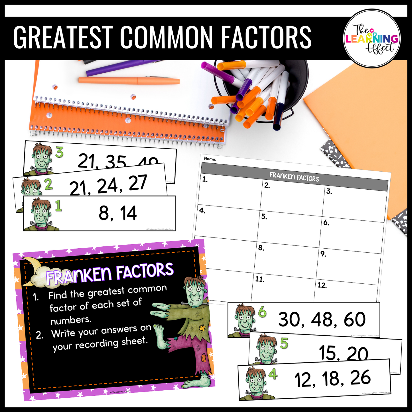 Halloween Math Centers Activities Games 6th Grade | Decimals, Fractions