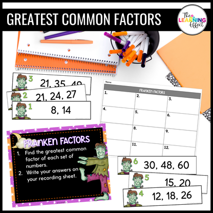 Halloween Math Centers Activities Games 6th Grade | Decimals, Fractions