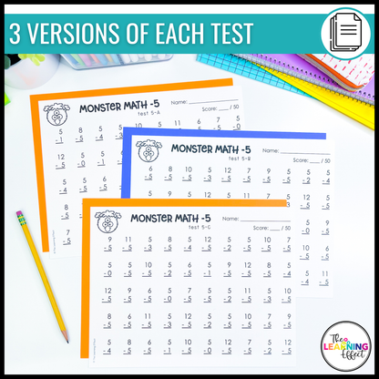 Subtraction Timed Tests | Math Fact Fluency Practice Worksheets and Tracker