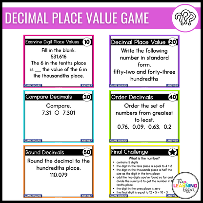 5th Grade Math Decimals Game Shows BUNDLE | Test Prep Review Activities