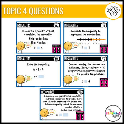 6th Grade Math Spiral Review #2 Google Slides | Digital Task Cards Test Prep Activity