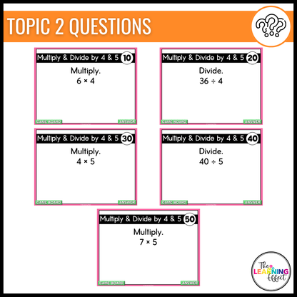 3rd Grade Math Spiral Review #2 Game Show | End of Year Test Prep Activity