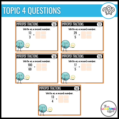 4th Grade Math Spiral Review #2 Google Slides | Digital Task Cards Test Prep Activity