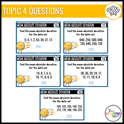 Statistical Measures Google Slides | 6th Grade Math Digital Task Cards Activity