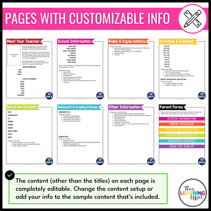 Back to School Digital Google Slides Flip Book Template | Parent Information
