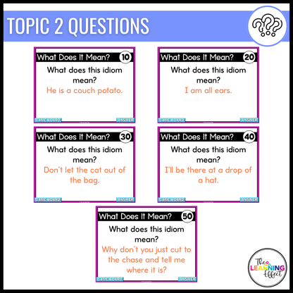 Figurative Language Game Show | ELA Review Test Prep Activity | Editable