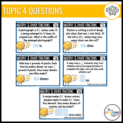 6th Grade Math Spiral Review #1 Google Slides | Digital Task Cards Test Prep Activity