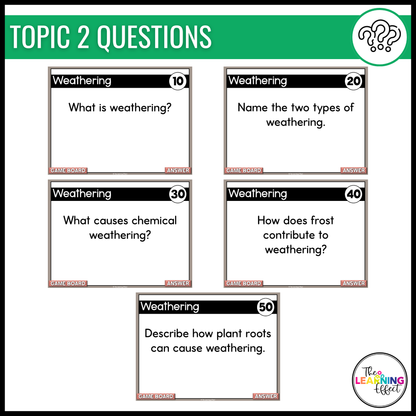 Weathering, Erosion, and Deposition Game Show | Science Review Test Prep Activity