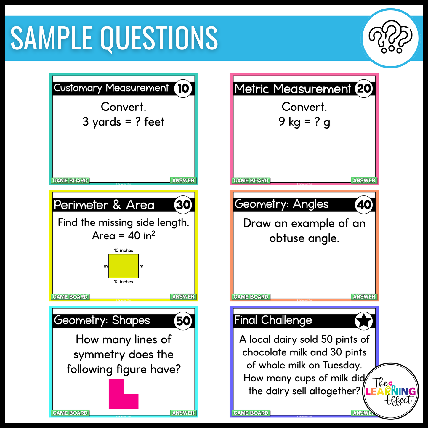 4th Grade Math Game Show BUNDLE | All Standards Test Prep Review Activities