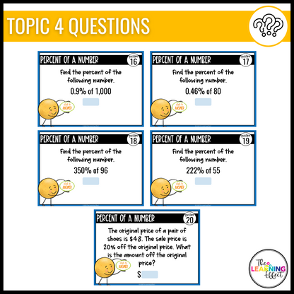 Fractions, Decimals, and Percents Google Slides | 6th Grade Digital Task Cards