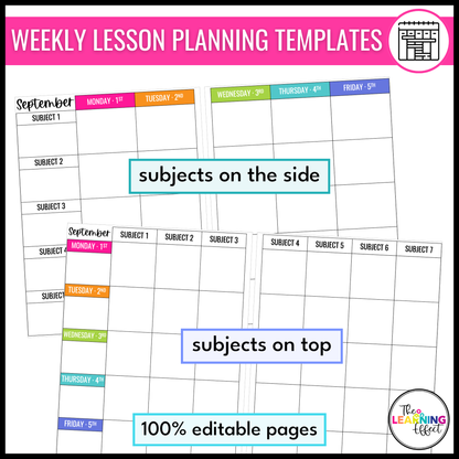 Editable Teacher Lesson Planner Binder 2026 Printable and Digital BUNDLE