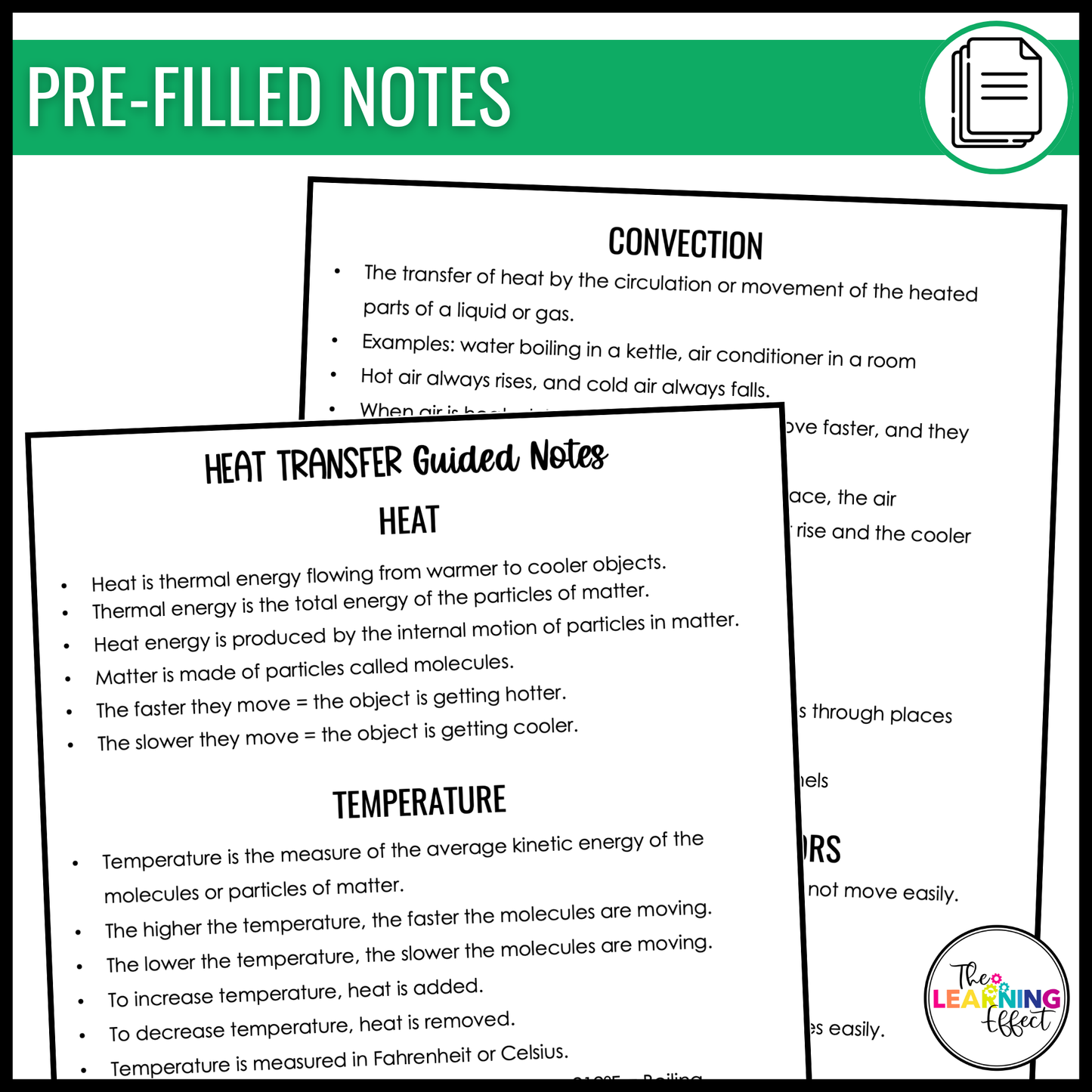 Heat Transfer Lesson Presentation and Notes | Conduction, Convection, Radiation