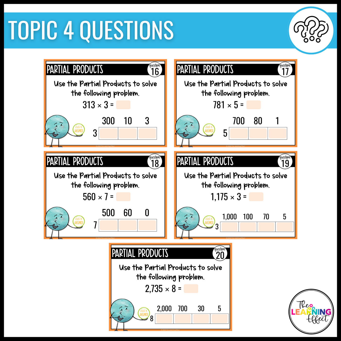 Multiply with One-Digit Numbers Google Slides | 4th Grade Math Digital Task Cards Multiplication Activity