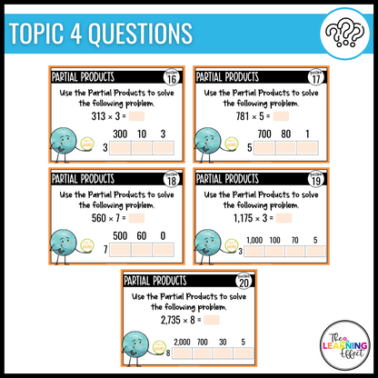 Multiply with One-Digit Numbers Google Slides | 4th Grade Math Digital Task Cards Multiplication Activity