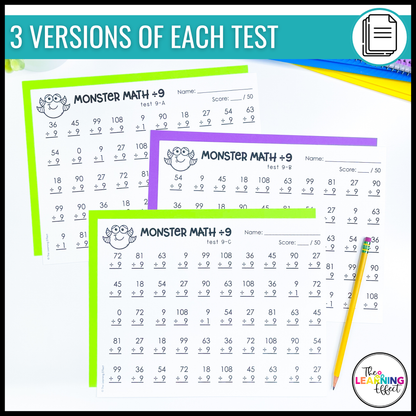Division Timed Tests | Math Fact Fluency Practice Worksheets and Tracker