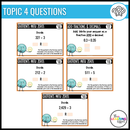 Divide by a One-Digit Number Google Slides | 4th Grade Math Digital Task Cards Division Activity