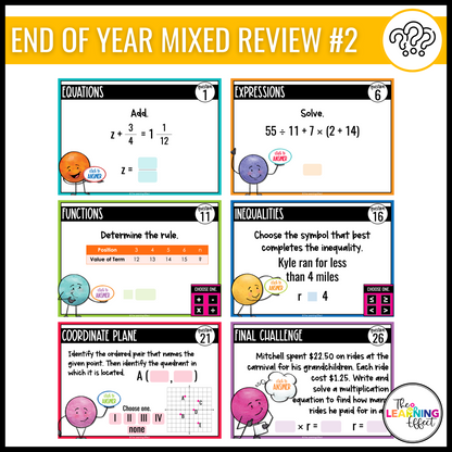 6th Grade Math Spiral Review #1-3 Google Slides BUNDLE | Digital Task Cards Activities