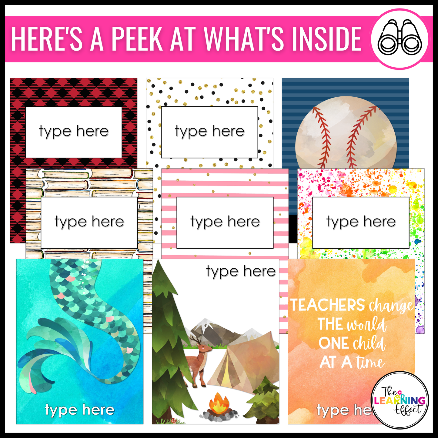 Editable Teacher Binder Covers and Spines for Planners and Classroom Organization