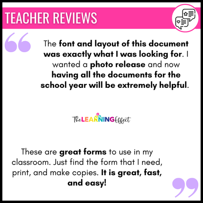 Student Release Forms | Field Trip Permission Slips | Back to School | Editable