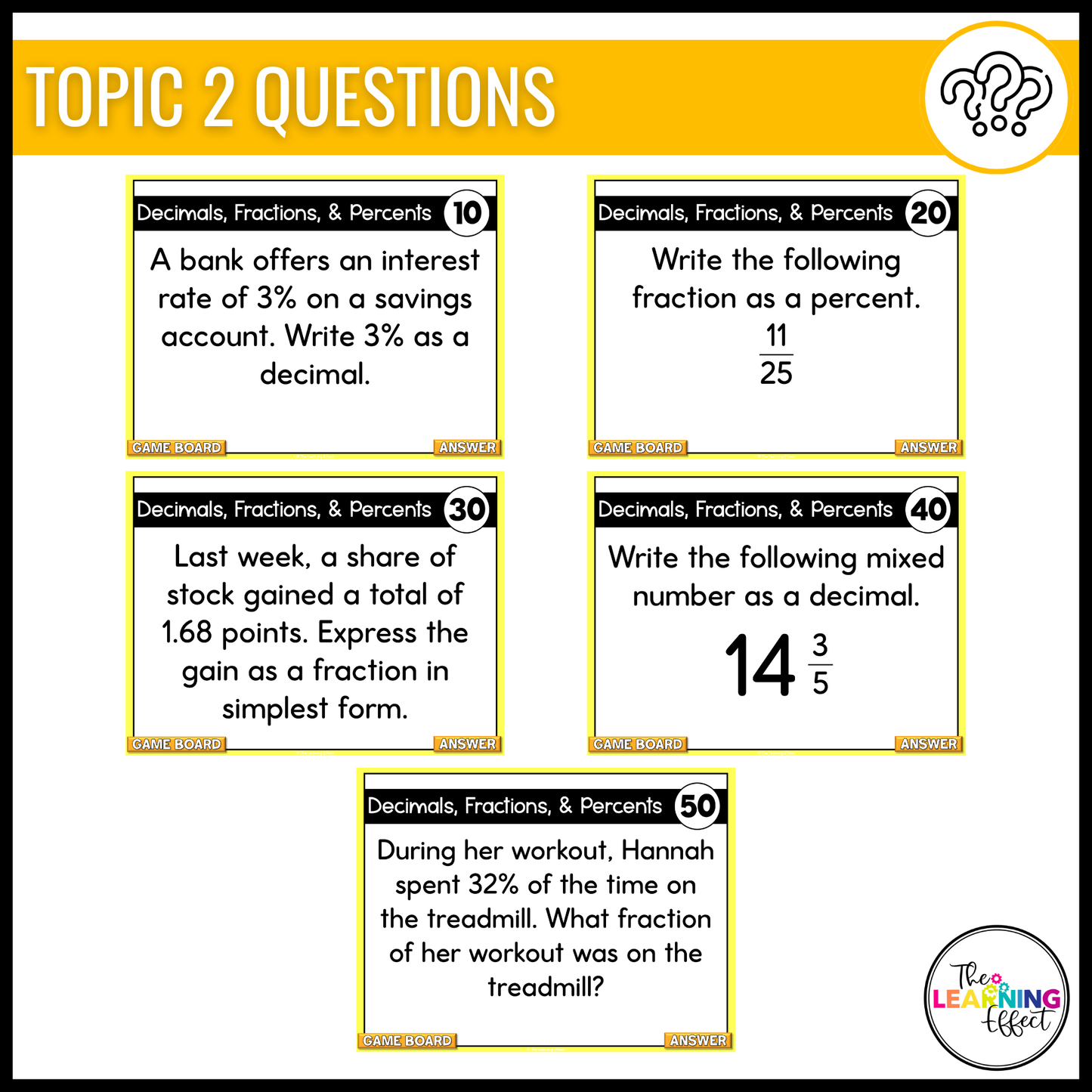 6th Grade Math Spiral Review #1 Game Show | End of Year Test Prep Activity